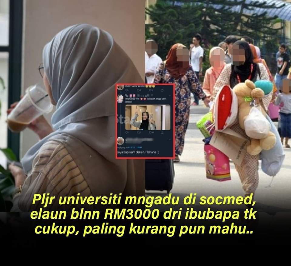 Pelajar Universiti Ini Luah Rasa Sedih Elaun RM3000 Drpd Ibubapa Tidak Cukup