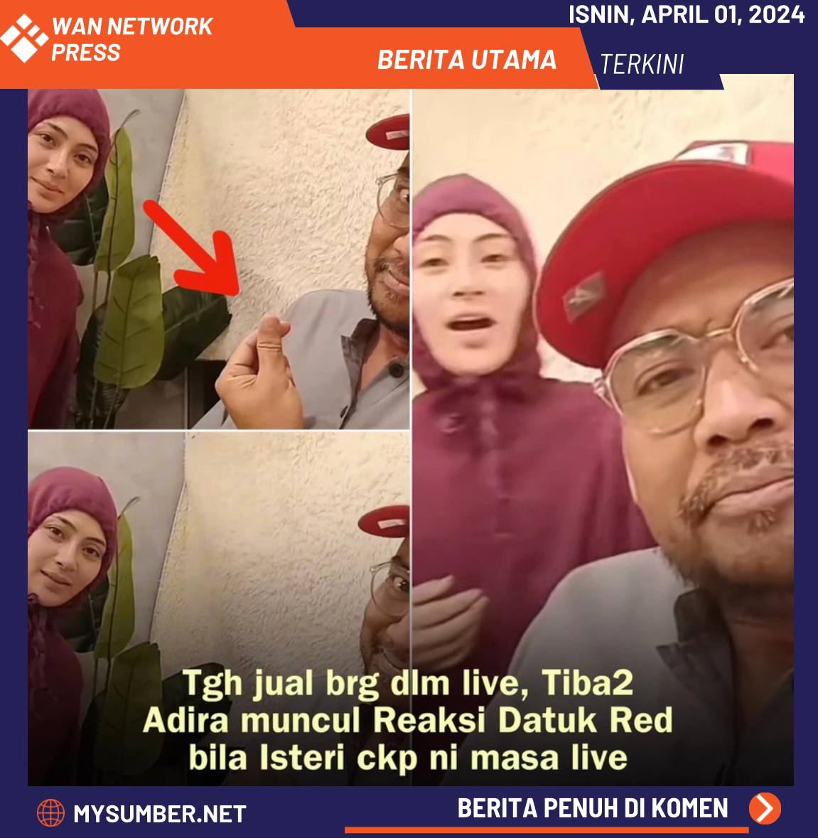 [VIDEO] Adira Muncul Masa Live Datuk Red Raih Perhatian Netizen